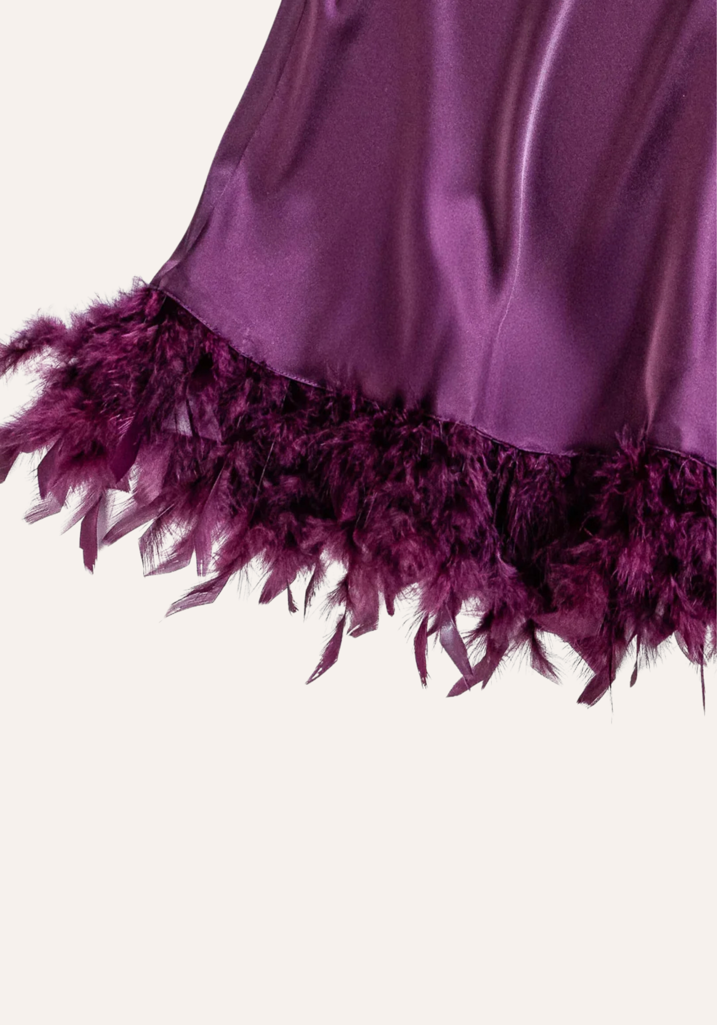 Lingerie Babydoll: Shoulder Stras Strap Satin Plain Babydoll With Furr Around The Bottom