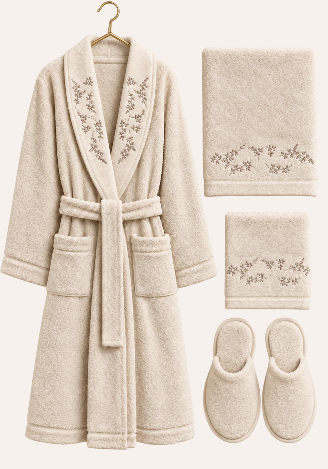4 Pieces Single Bathrobe Set