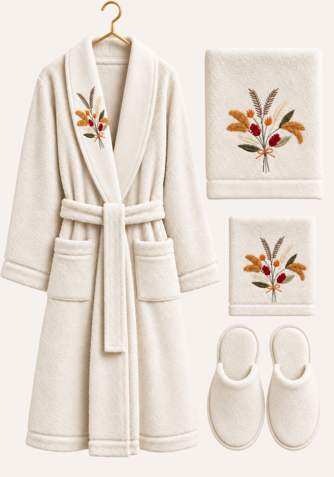 4 Pieces Single Bathrobe Set