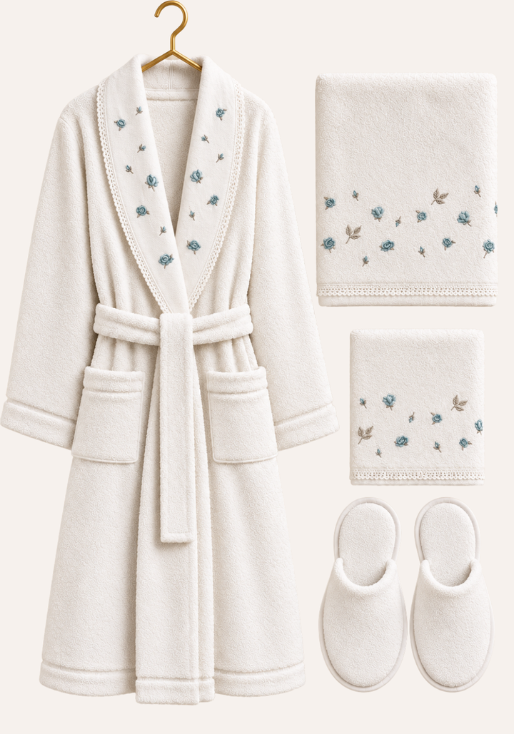 4 Pieces Single Bathrobe Set