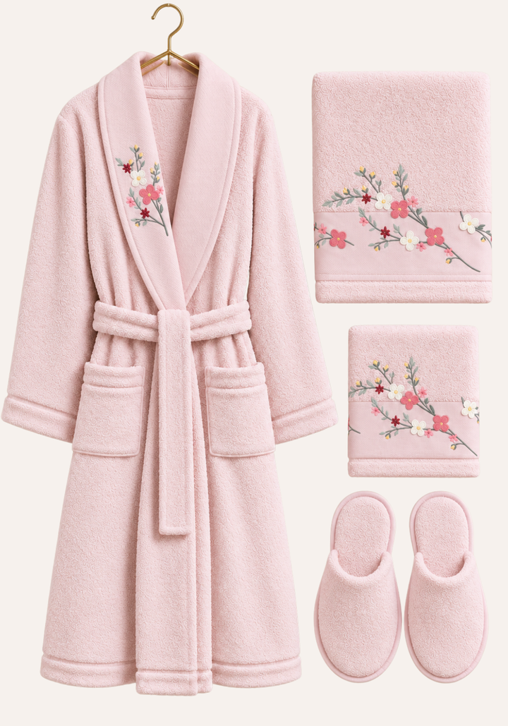 4 Pieces Single Bathrobe Set
