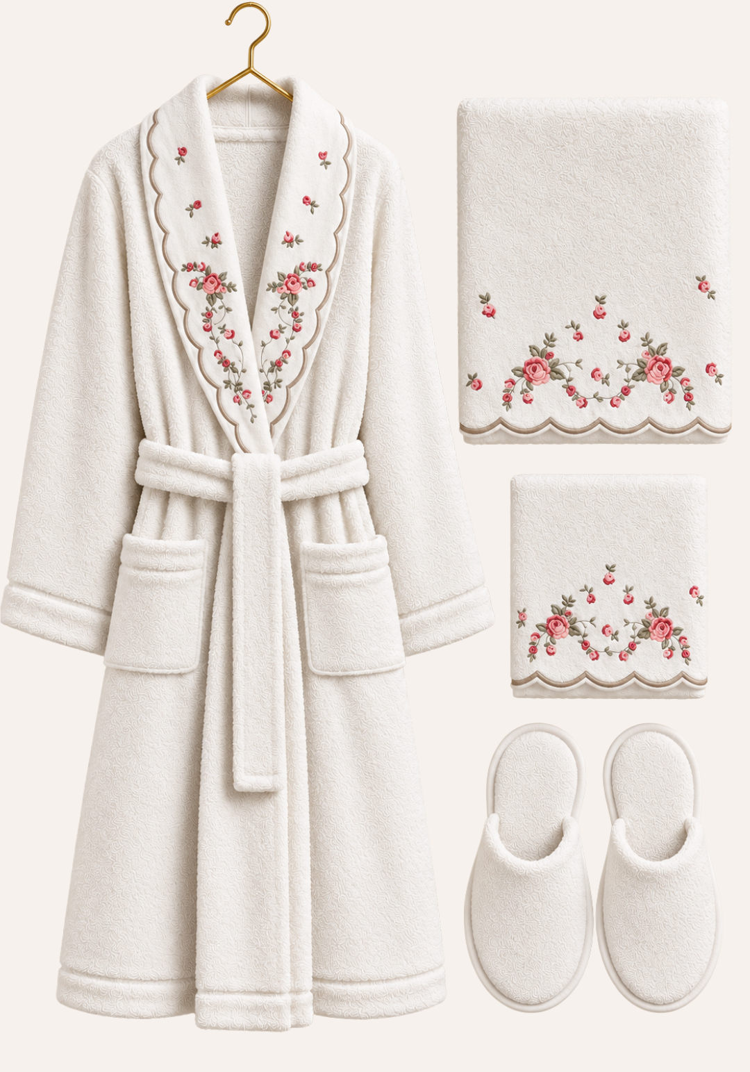 4 Pieces Single Bathrobe Set