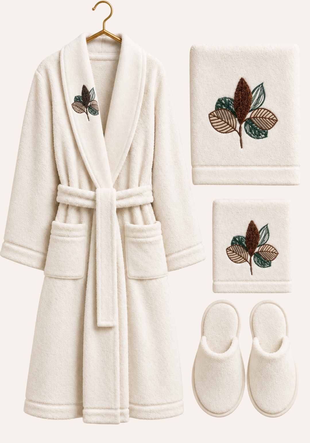 4 Pieces Single Bathrobe Set