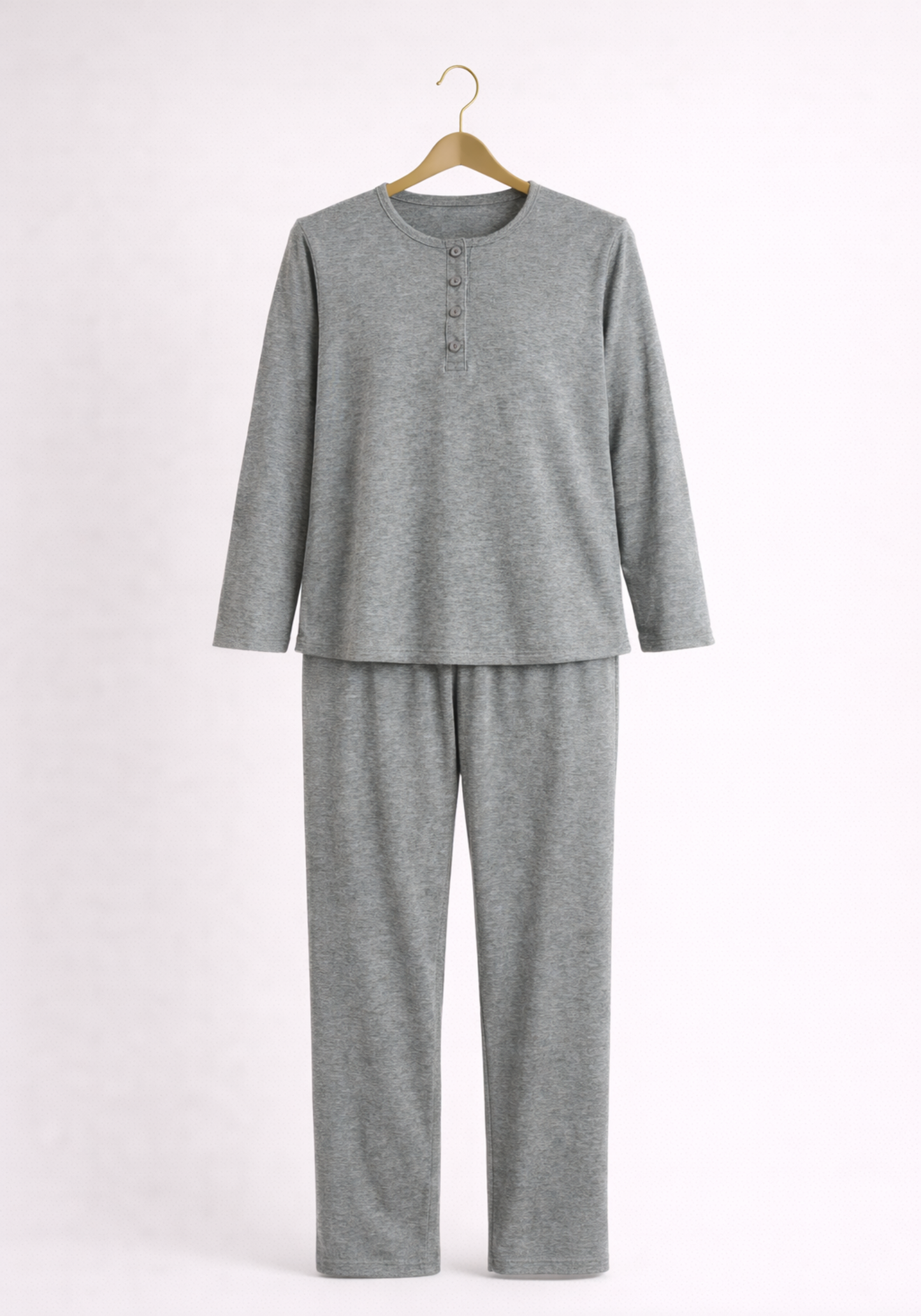 Round Neck Long Sleeve Top Pajamas (Vis Els)