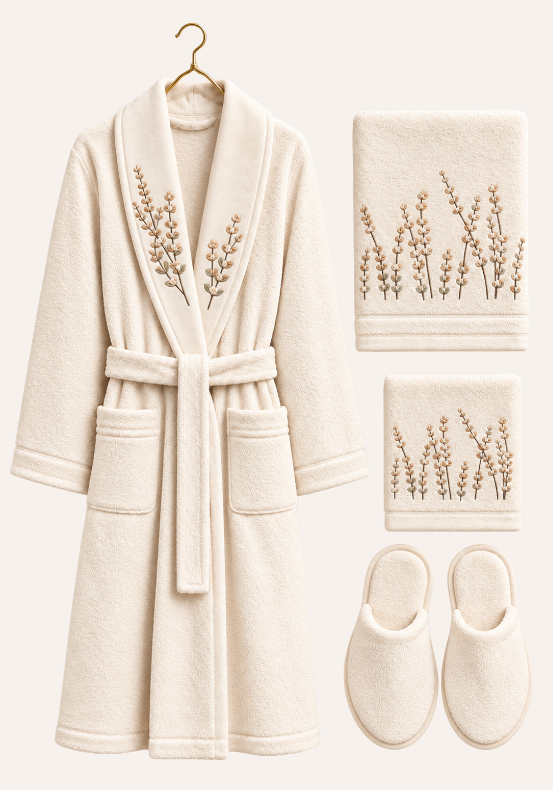 4 Pieces Single Bathrobe Set