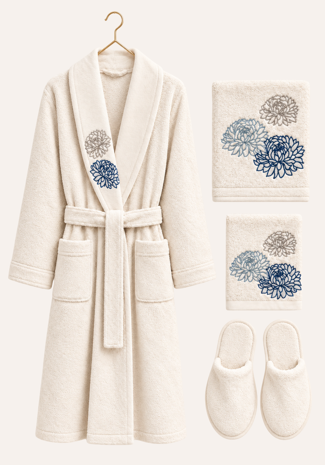 4 Pieces Single Bathrobe Set