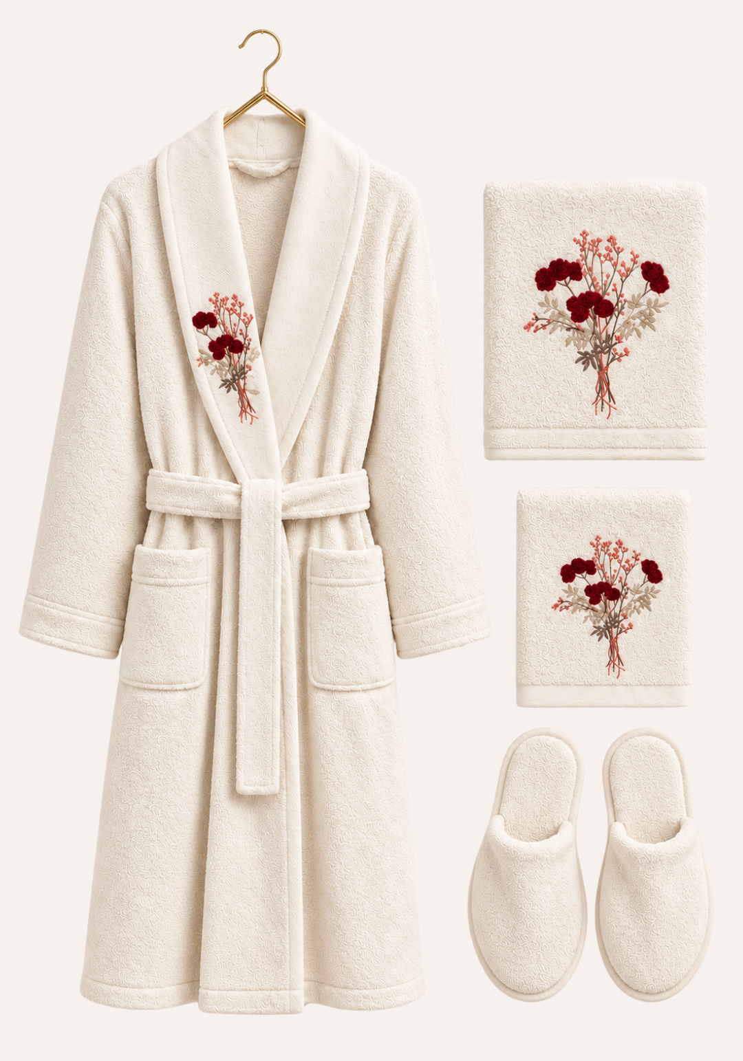 4 Pieces Single Bathrobe Set
