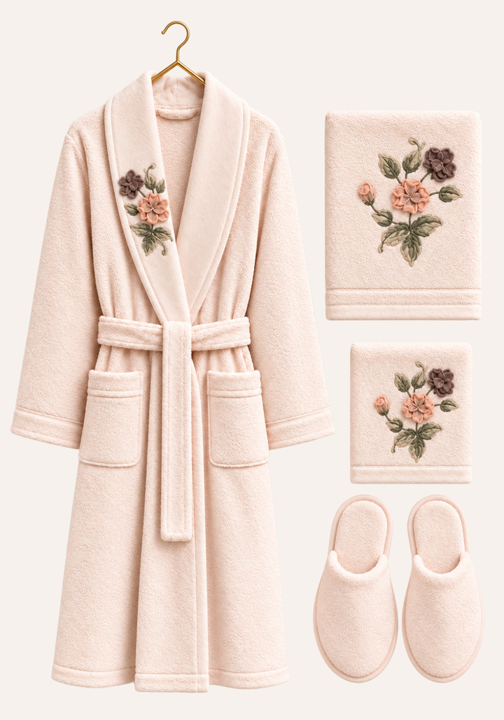 4 Pieces Single Bathrobe Set