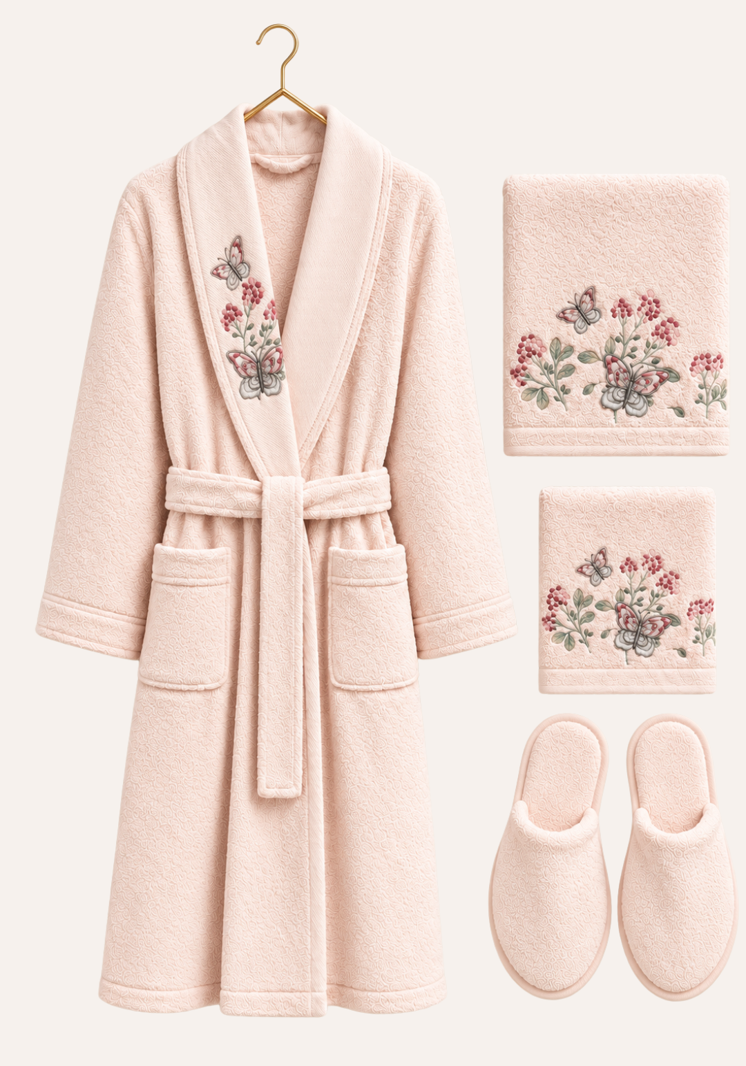 4 Pieces Single Bathrobe Set