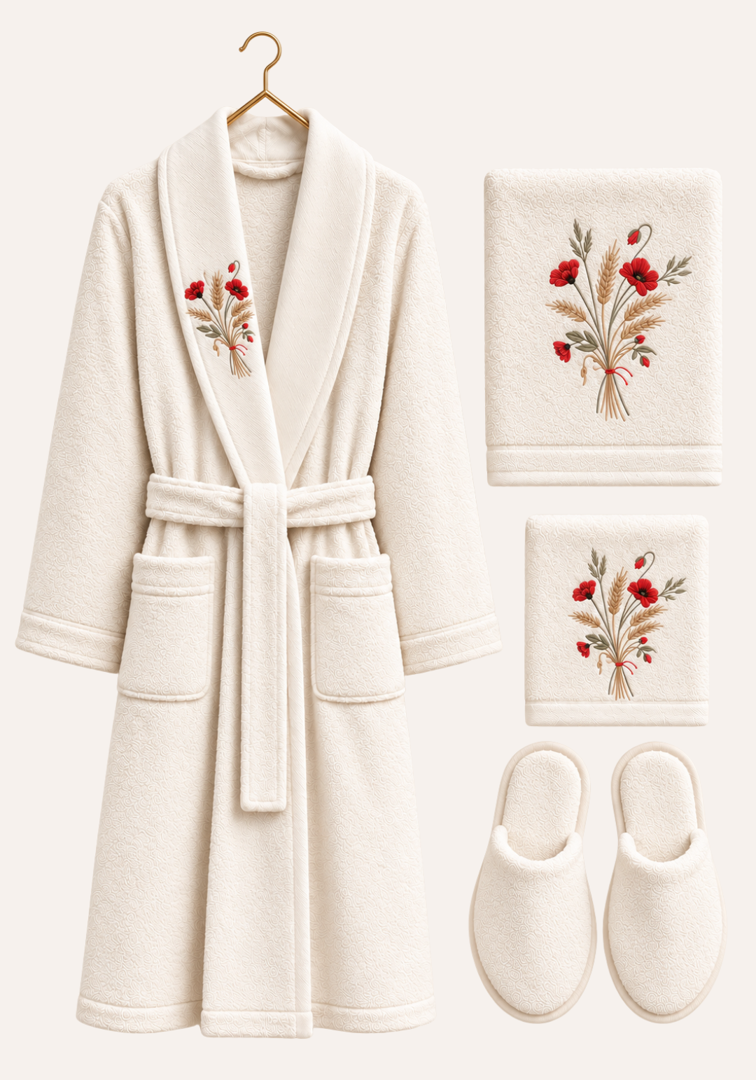 4 Pieces Single Bathrobe Set