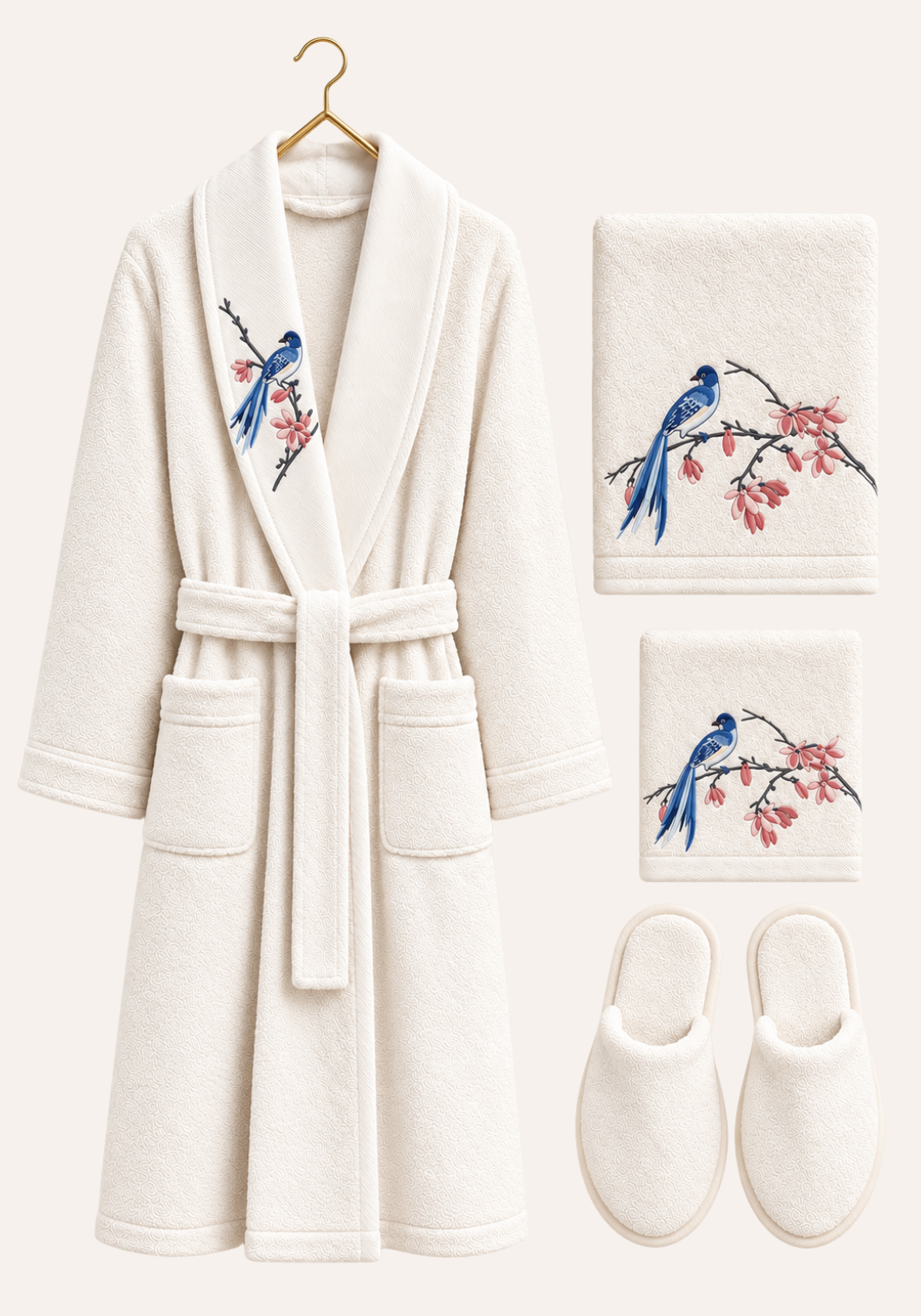4 Pieces Single Bathrobe Set