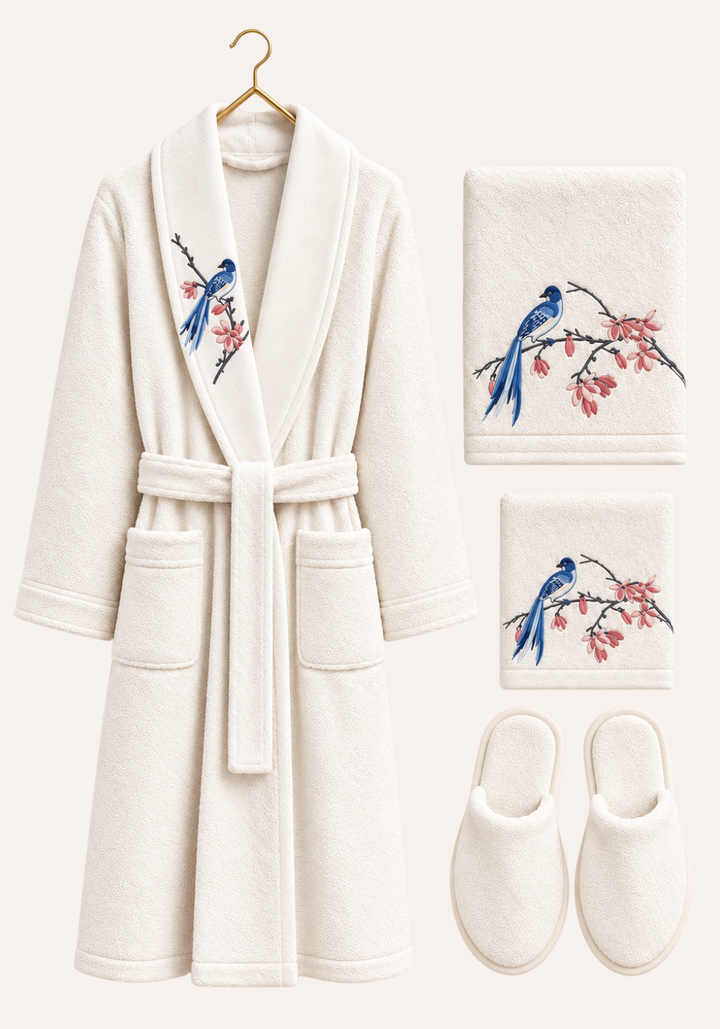 4 Pieces Single Bathrobe Set