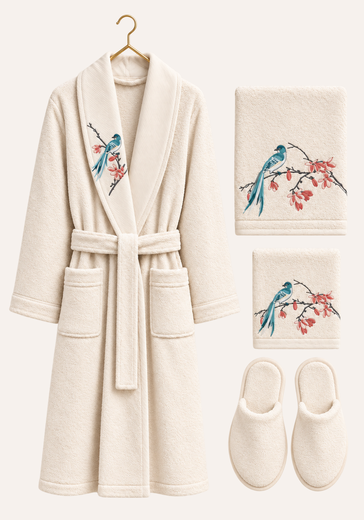 4 Pieces Single Bathrobe Set