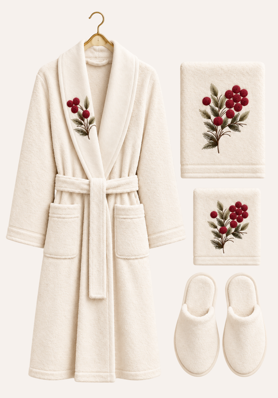 4 Pieces Single Bathrobe Set