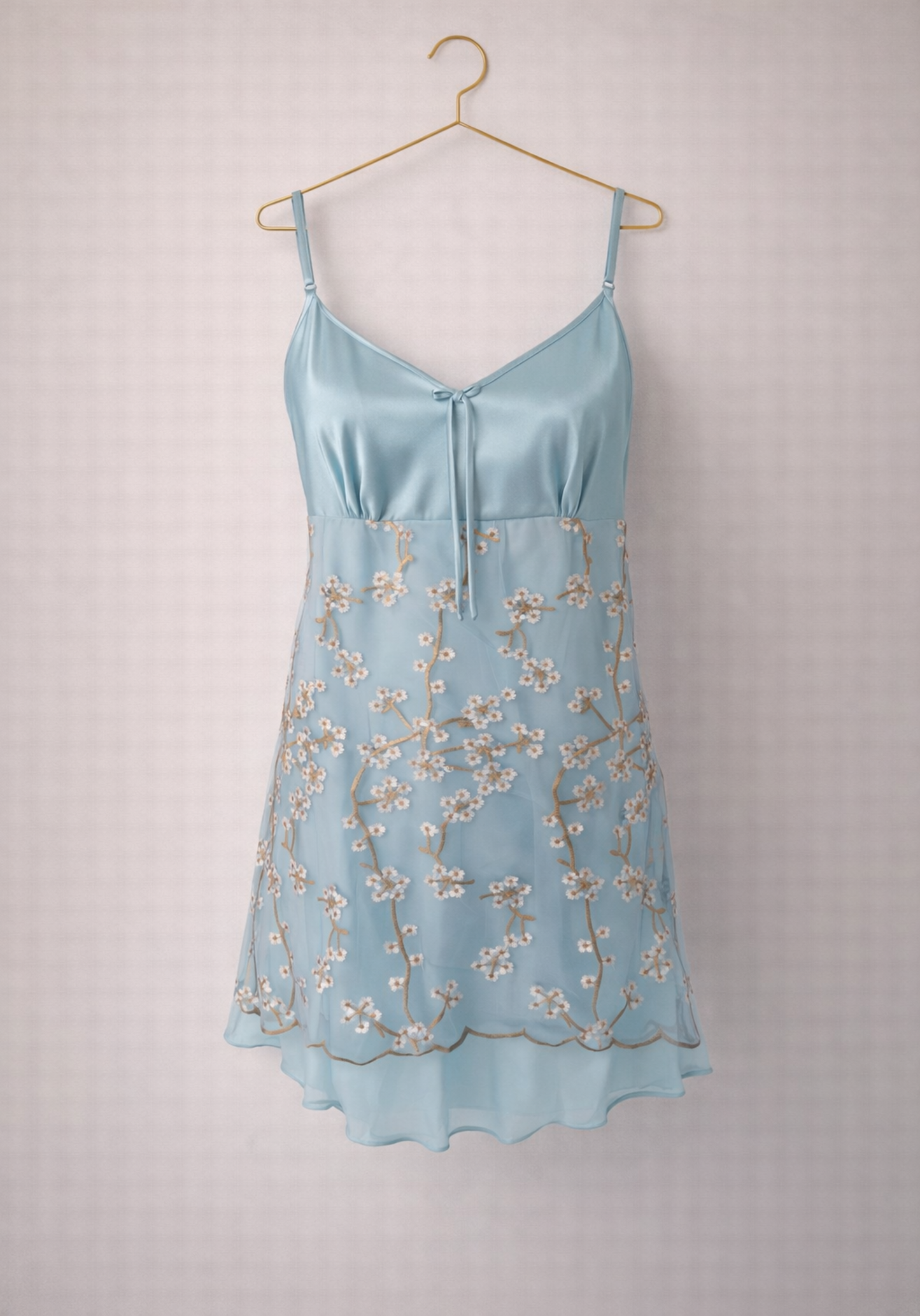 Satin Shoulder Strap Babydol With Lace Detail