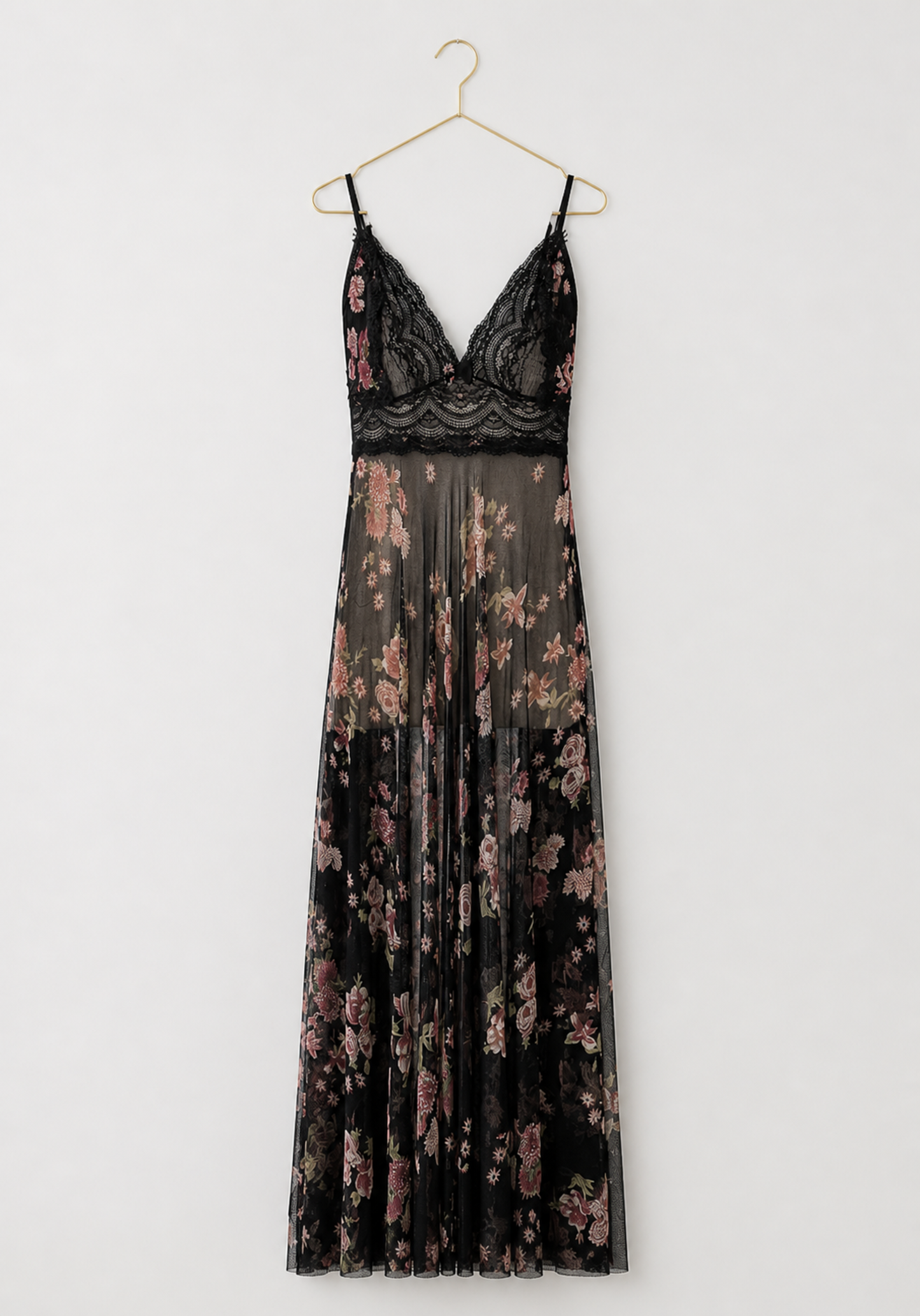 Schiffon Printed Long Night Gown