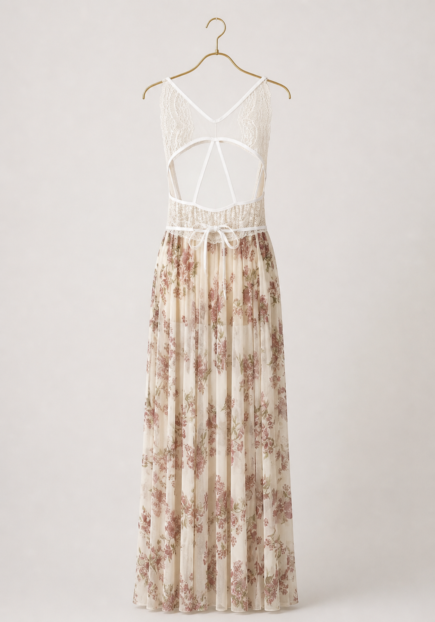 Schiffon Printed Long Night Gown