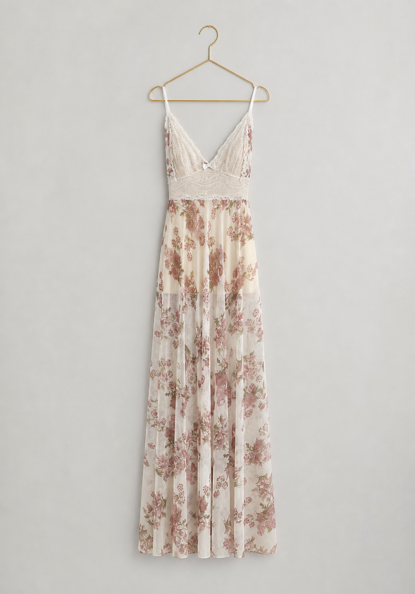 Schiffon Printed Long Night Gown