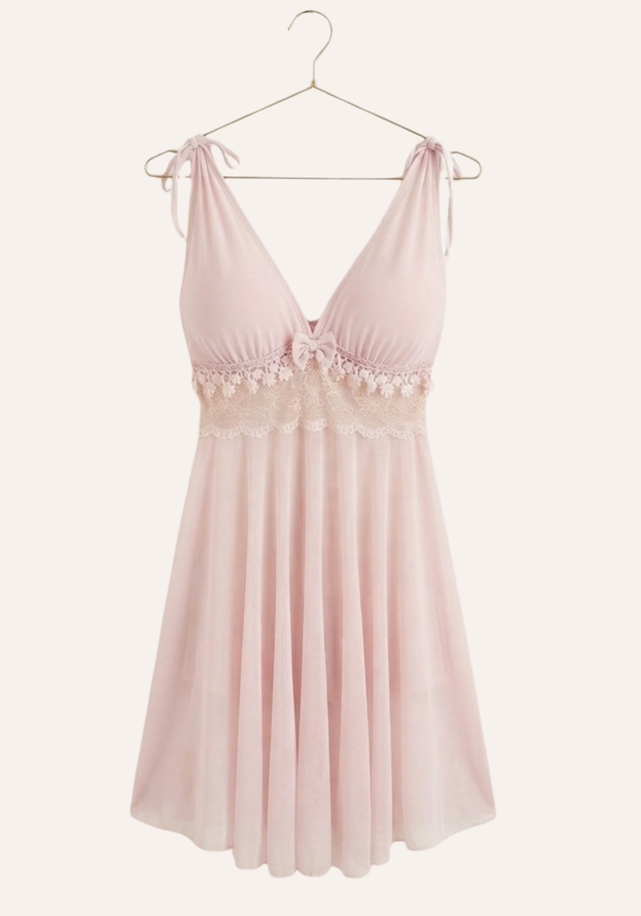 Padded Cups Plain Slip With Lace Detail