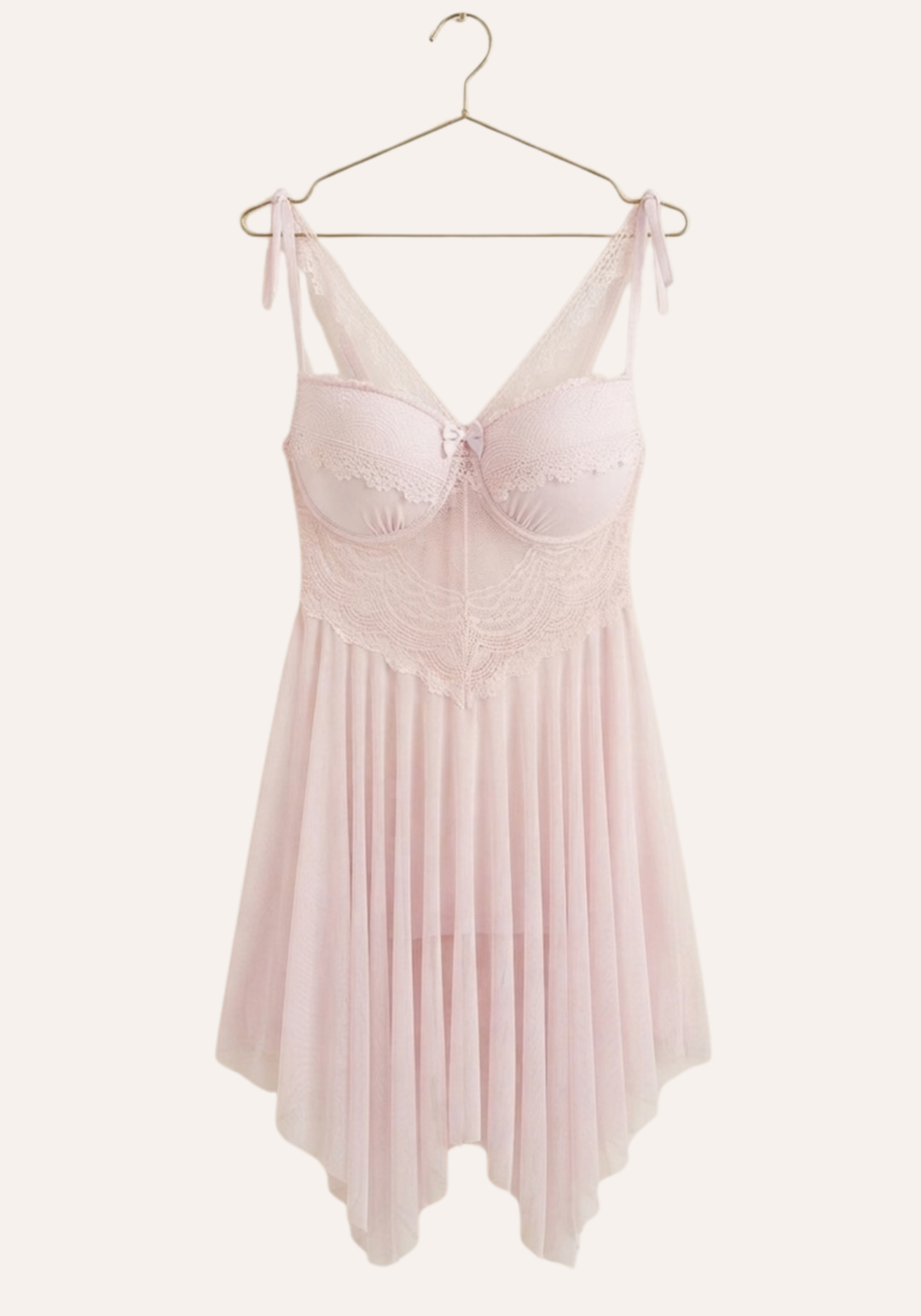 Padded Cups Plain Slip With Lace Detail