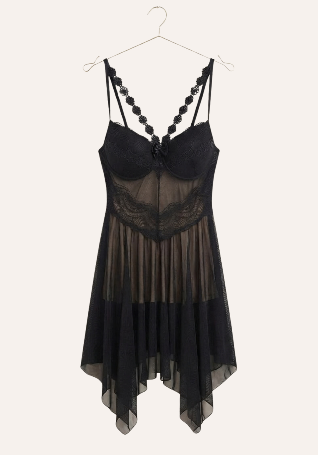 Padded Cups Plain Slip With Lace Detail