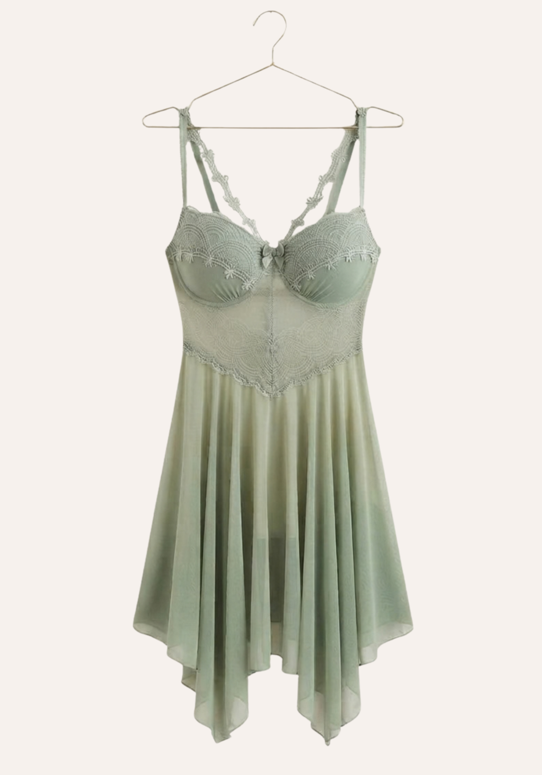 Padded Cups Plain Slip With Lace Detail
