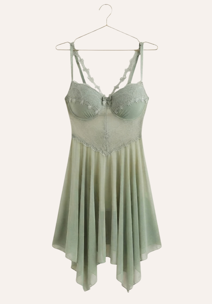 Padded Cups Plain Slip With Lace Detail