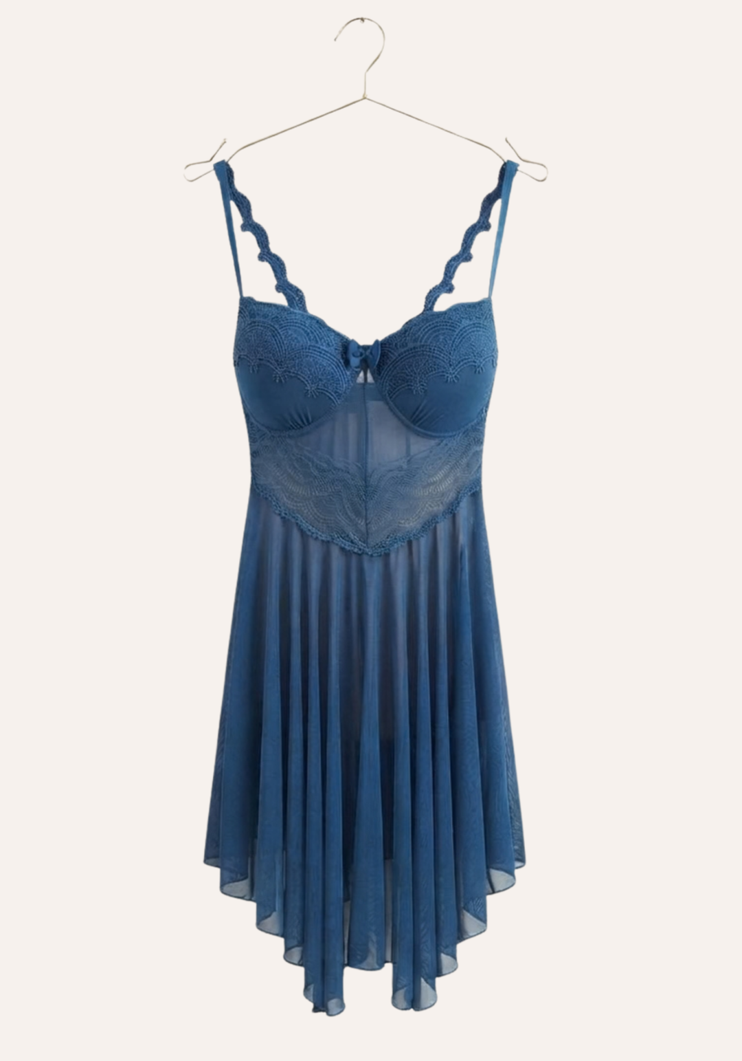 Padded Cups Plain Slip With Lace Detail