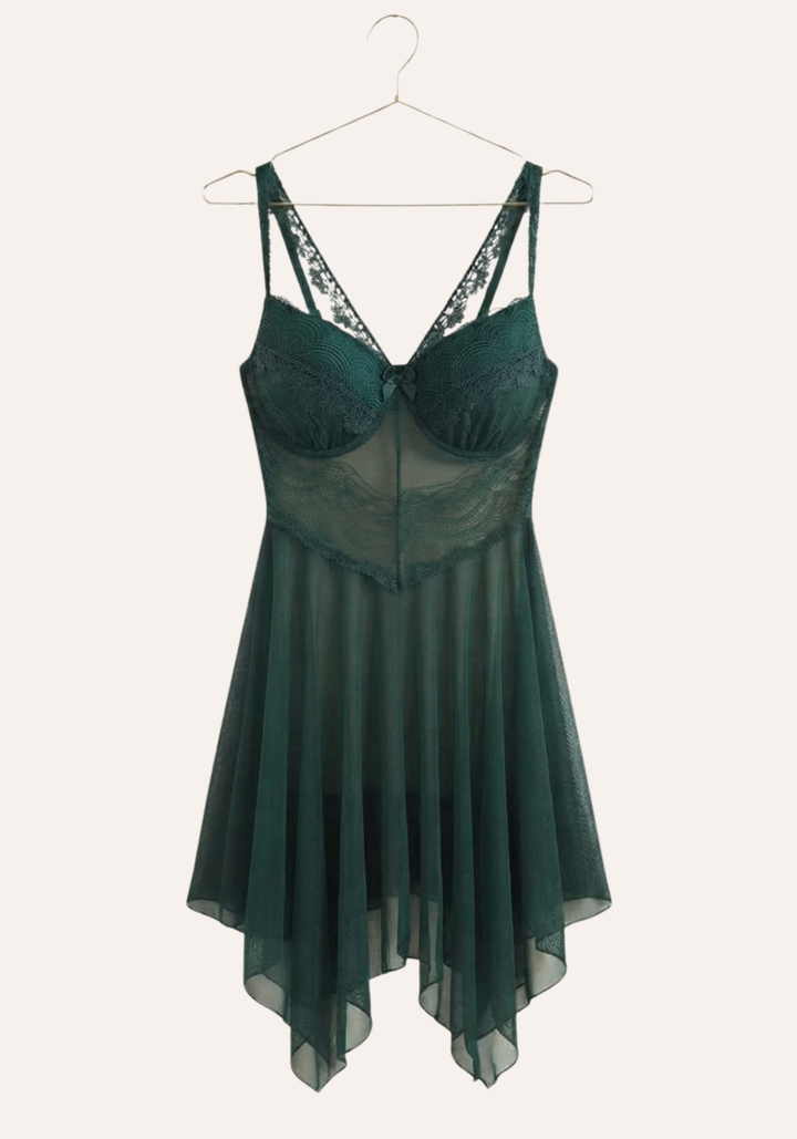 Padded Cups Plain Slip With Lace Detail