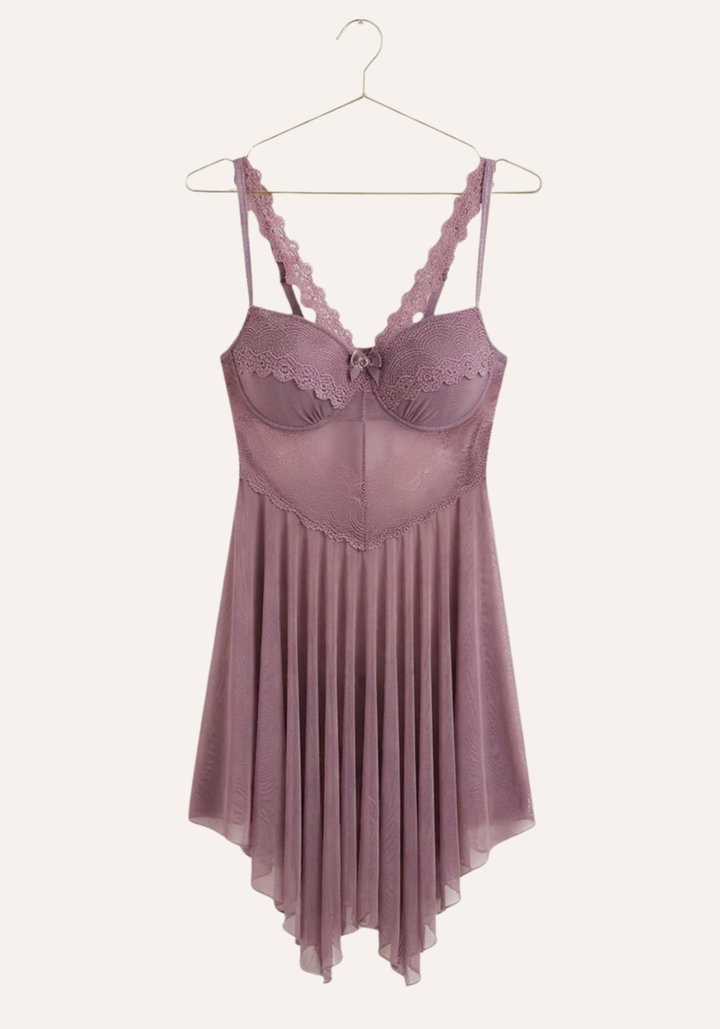 Padded Cups Plain Slip With Lace Detail