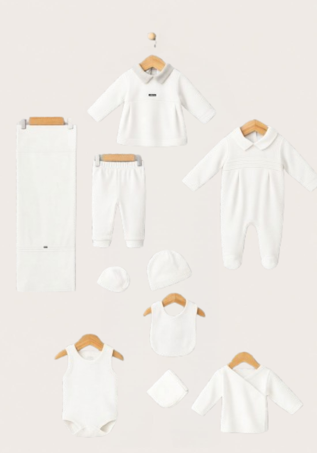 Baby Set Of 10: Romer, Top Pant, Undershirt, Banner, Cap, Blanket, Gloves, Robe, Towel
