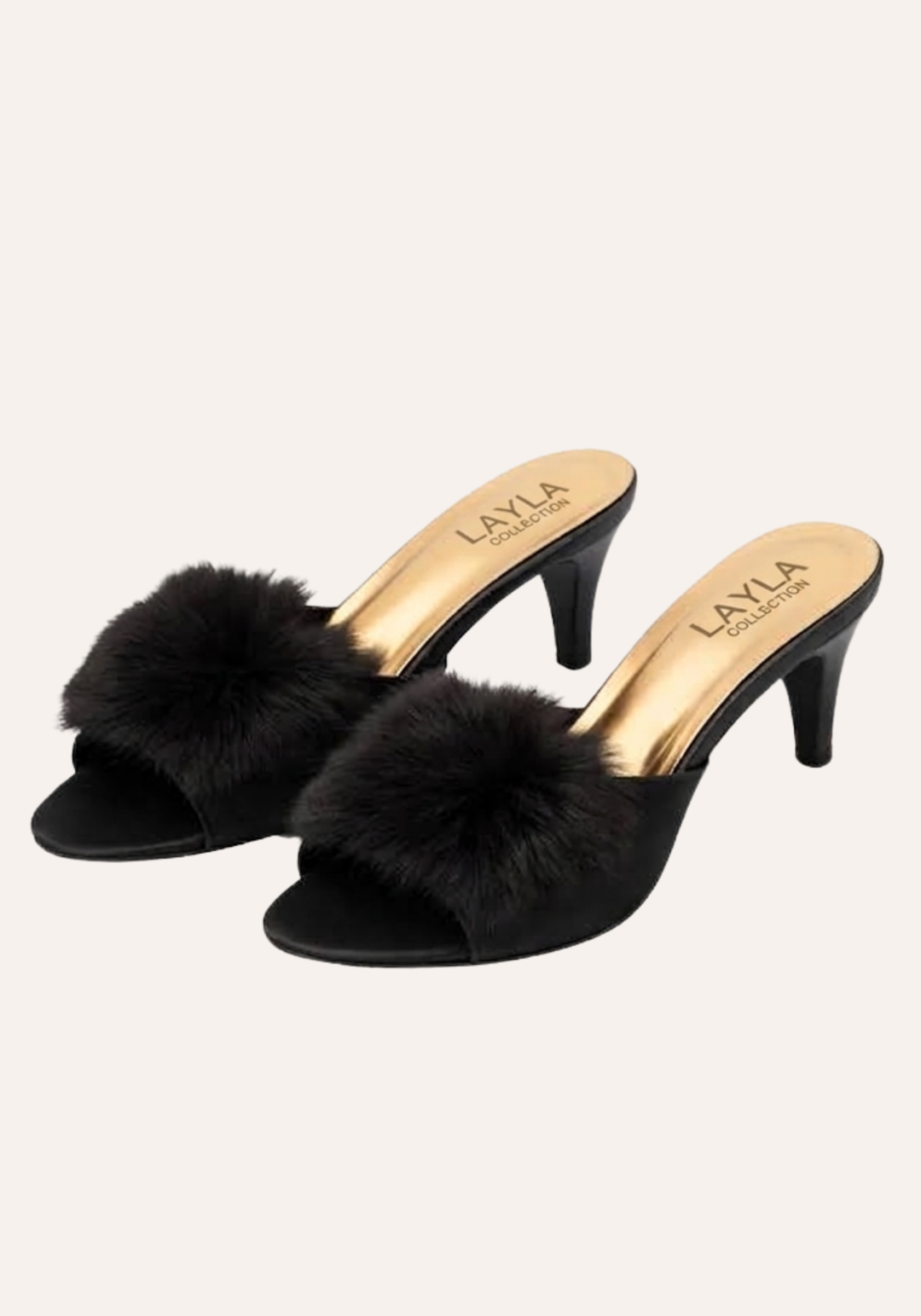 8Cm Heel With Furr Slippers
