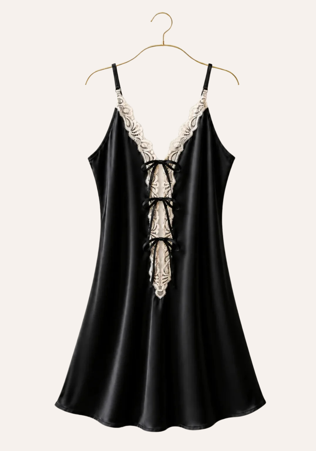 Shoulder Strap Babydoll With Lace Detail