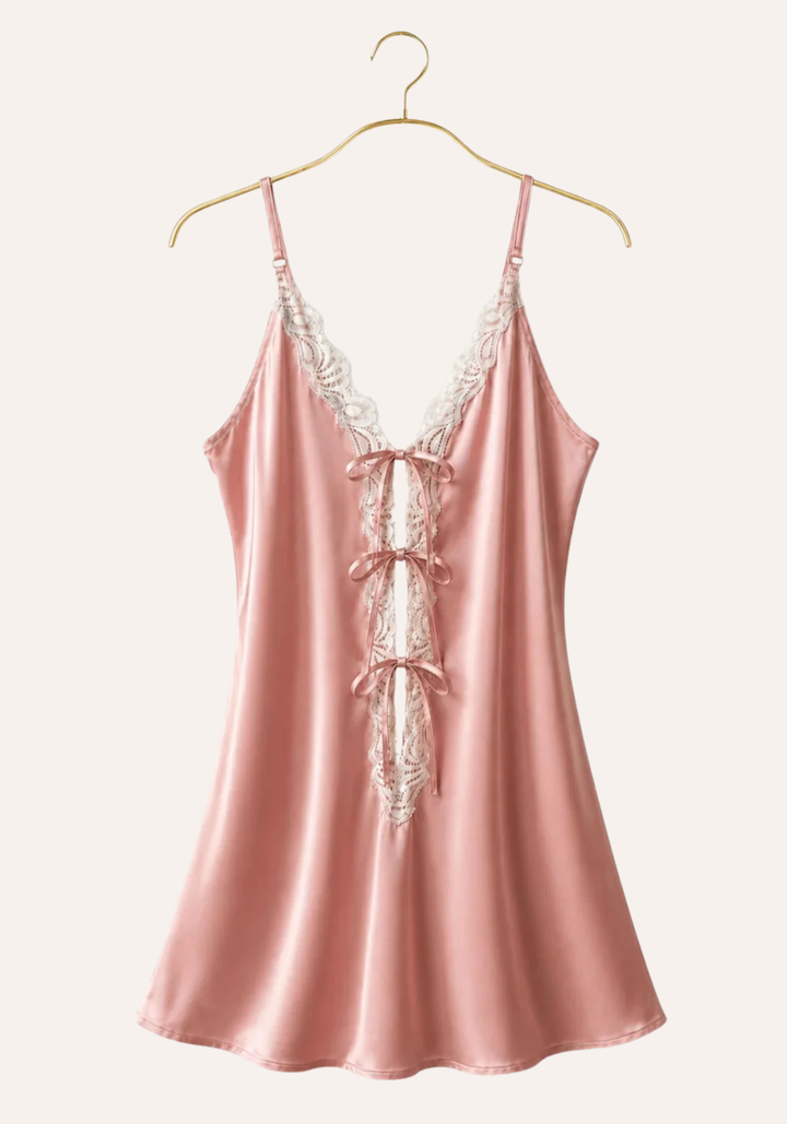 Shoulder Strap Babydoll With Lace Detail