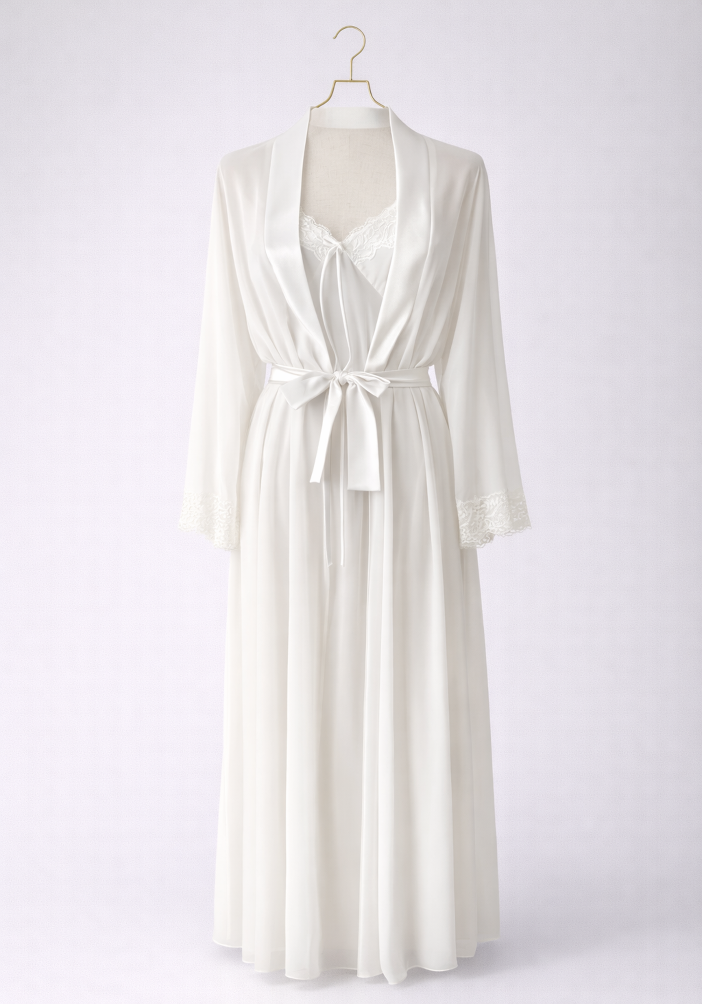 Bridal Satin Long Robe Set