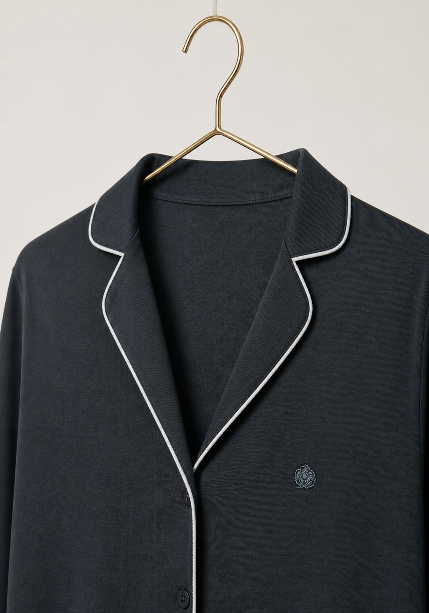 Pajamas: Collar Button Long Sleeve Top And Pants (100% Premium Cotton)