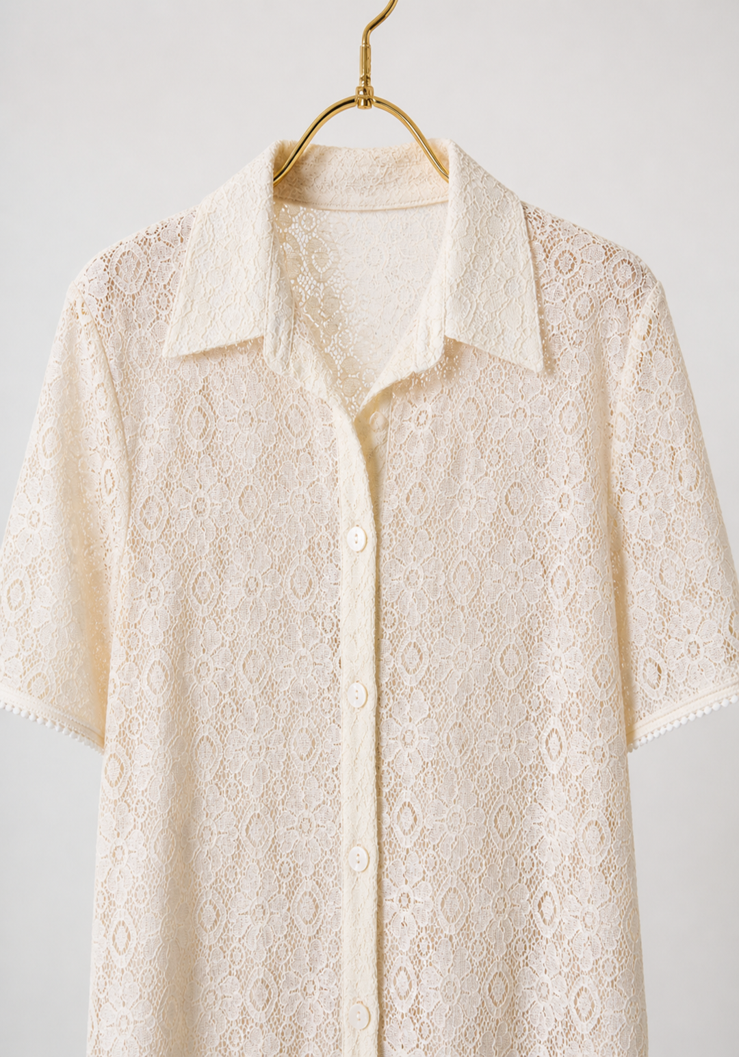 Pajamas: Full Dantel Collar Button Long Sleeve Top And Pants (100% Premium Cotton)