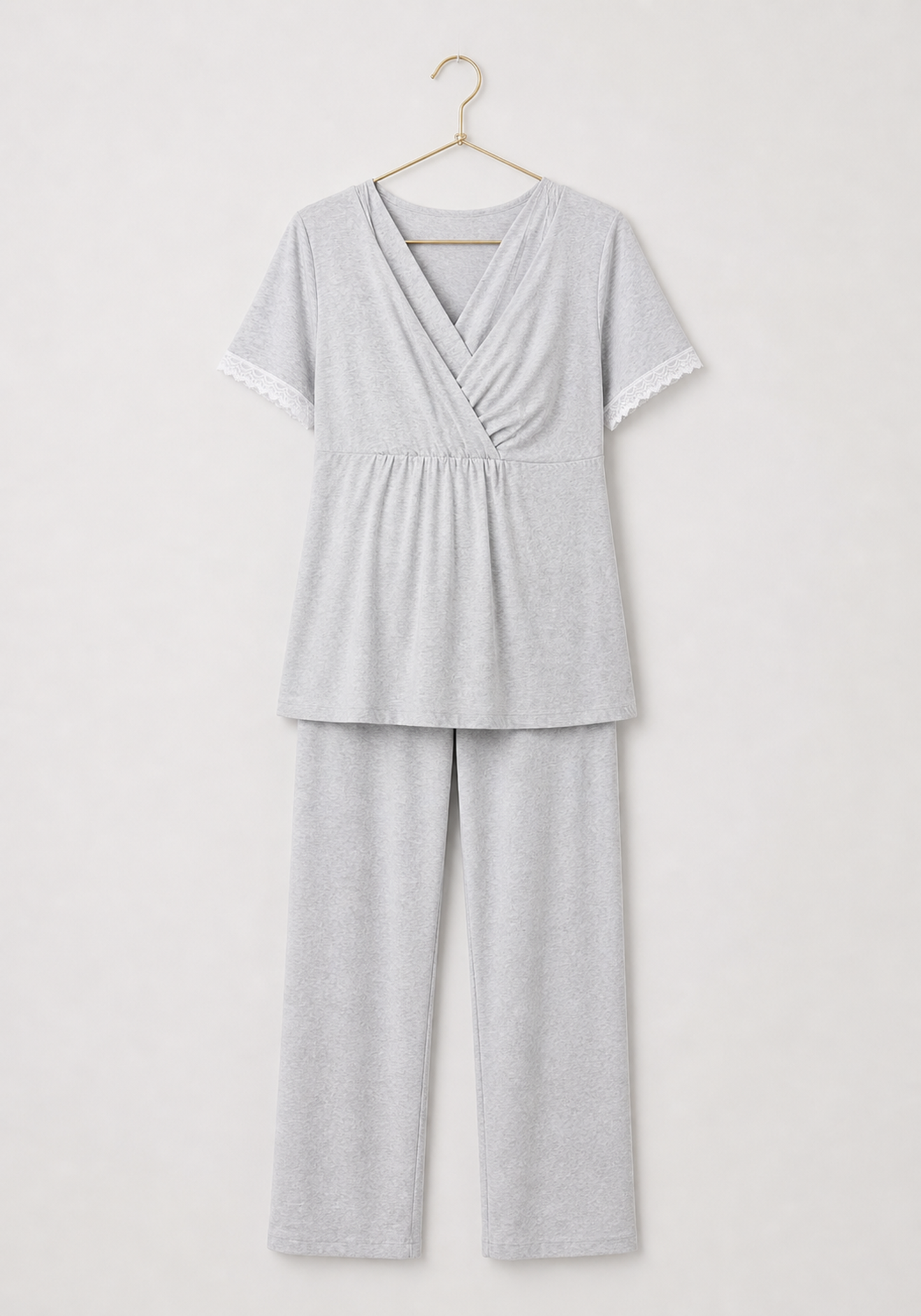 Maternal Pajamas: Plain Short Sleeve Top And Pants (100% Premium Cotton)