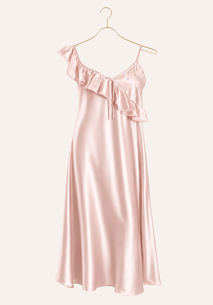 Satin Sleeveless Long Gown