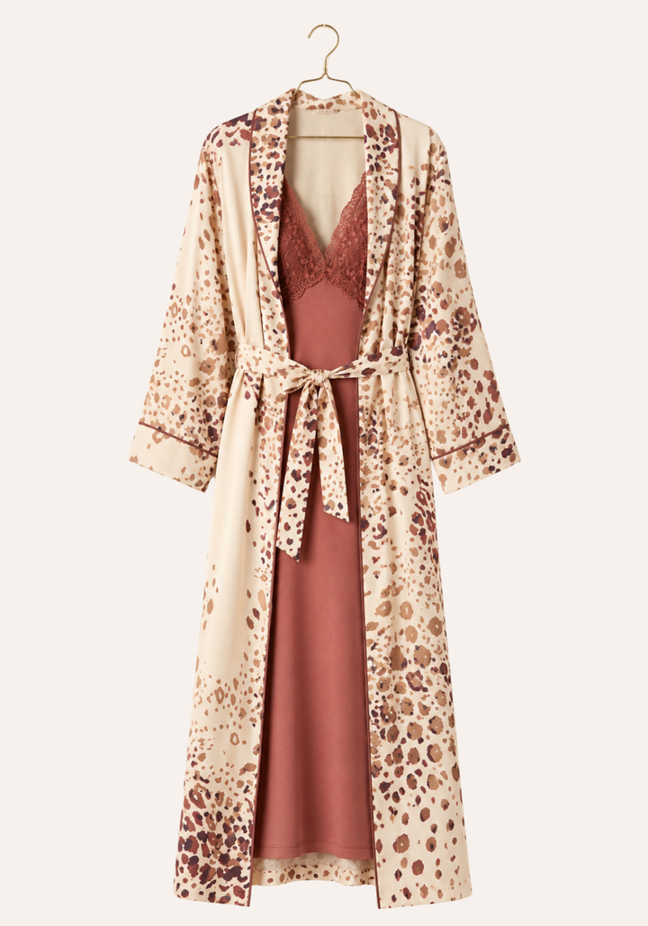 Plain Shoulder Strap Long Nighty And Printed Long Sleeve Long Robe
