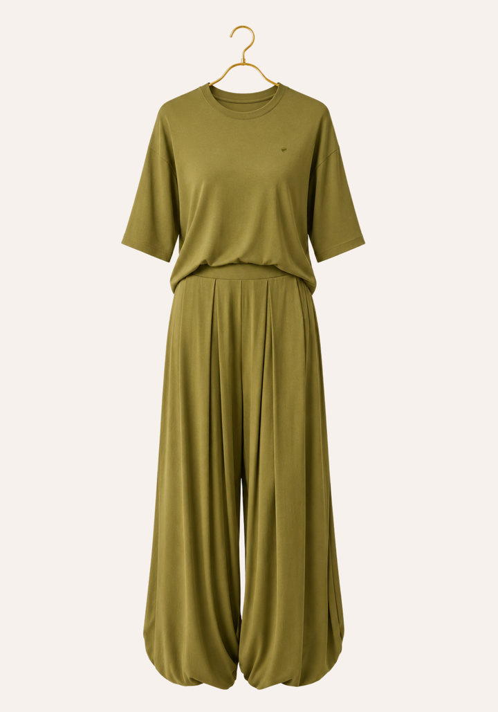 Plain Long Sleeve Top And Shelwar Pants