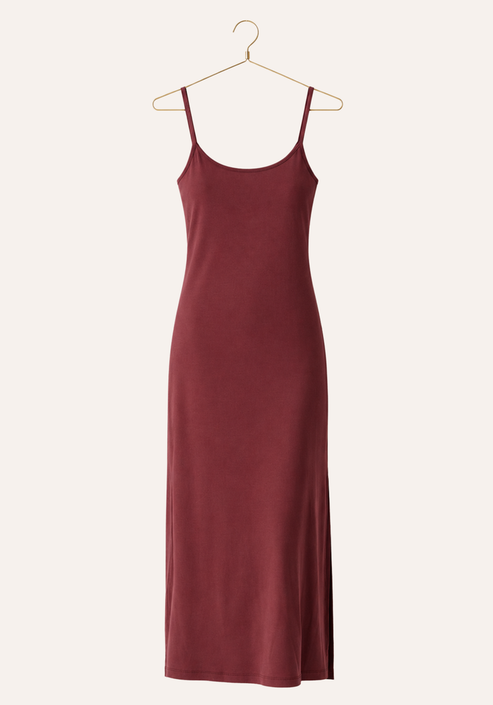 Plain Shoulder Strap Long Nighty And Long Sleeve Long Robe
