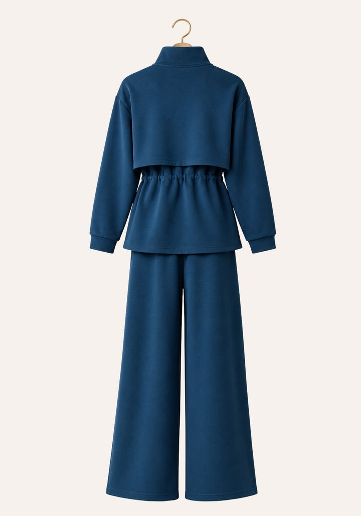 Relaxed Fit Long Sleeve Zipper Top And Pant Tracksuit