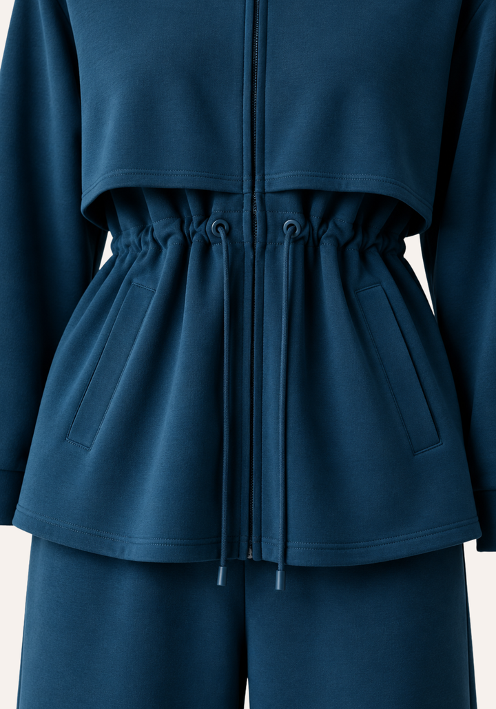 Relaxed Fit Long Sleeve Zipper Top And Pant Tracksuit