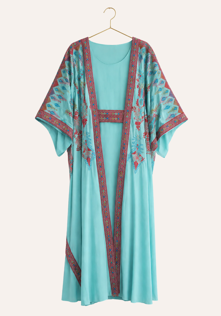 Long Sleeve Long Night Gown And Long Robe