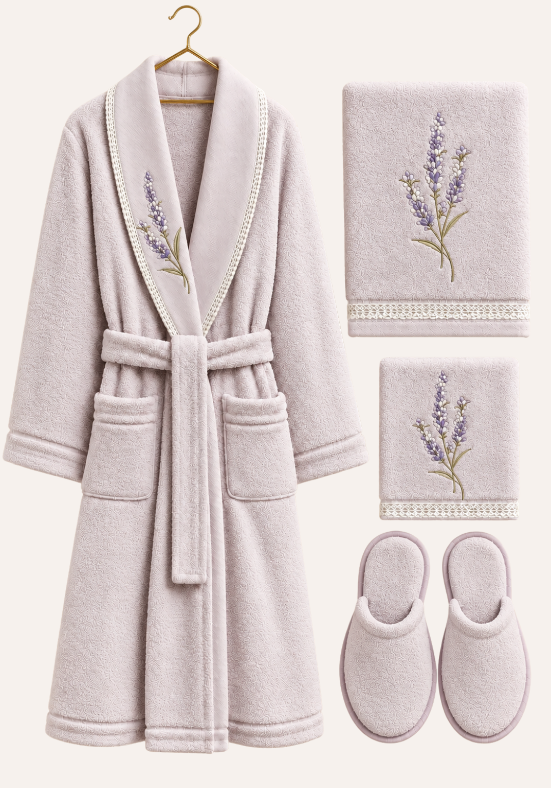 4 Pieces Single Bathrobe Set