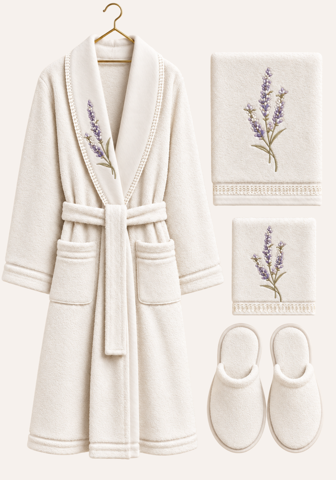 4 Pieces Single Bathrobe Set