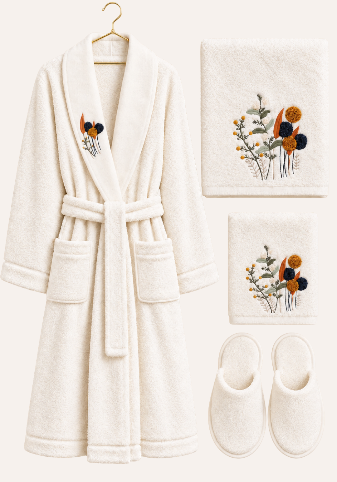 4 Pieces Single Bathrobe Set