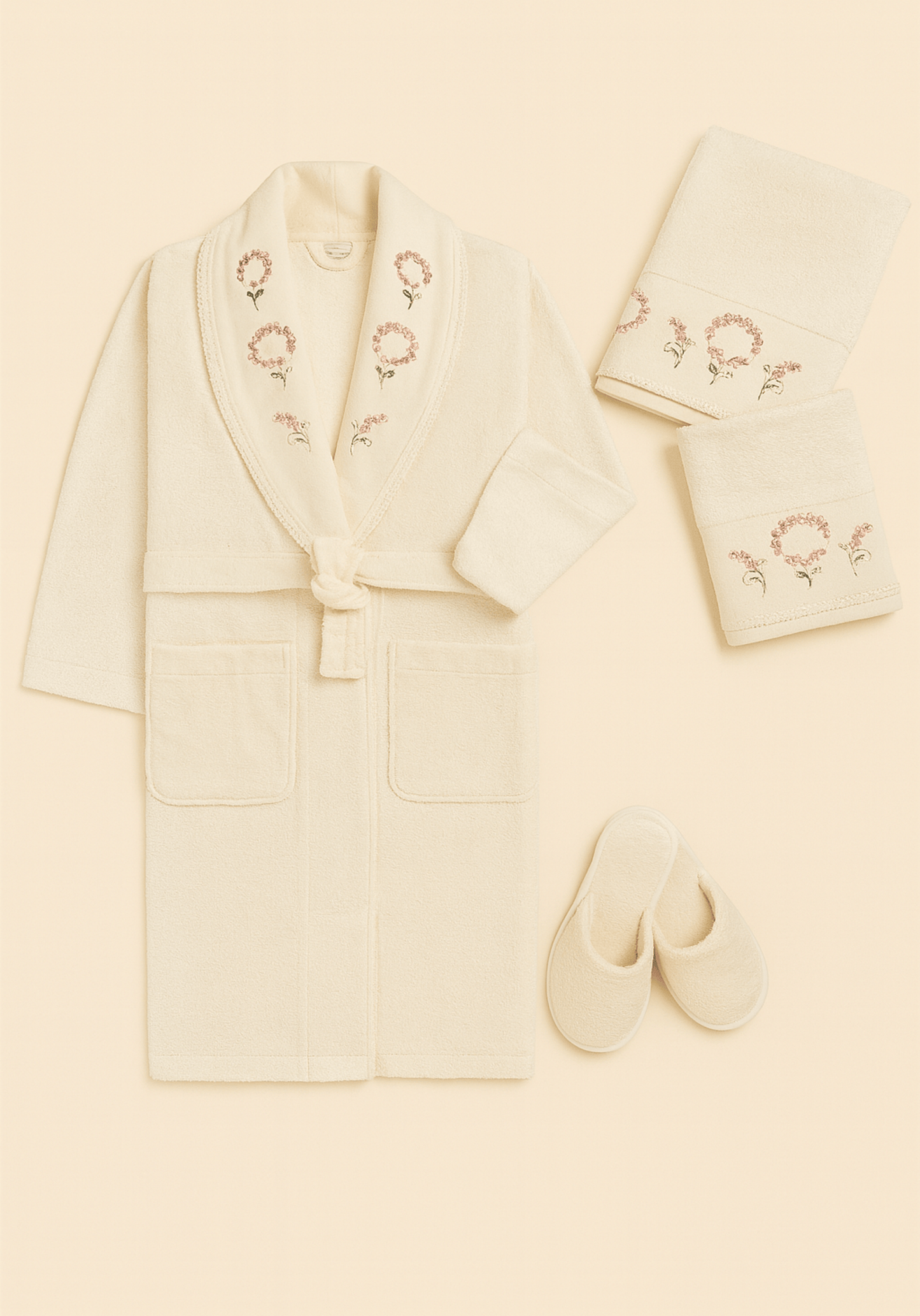 طقم رداء حمام من الخيزران مكون من 4 قطع من BTH