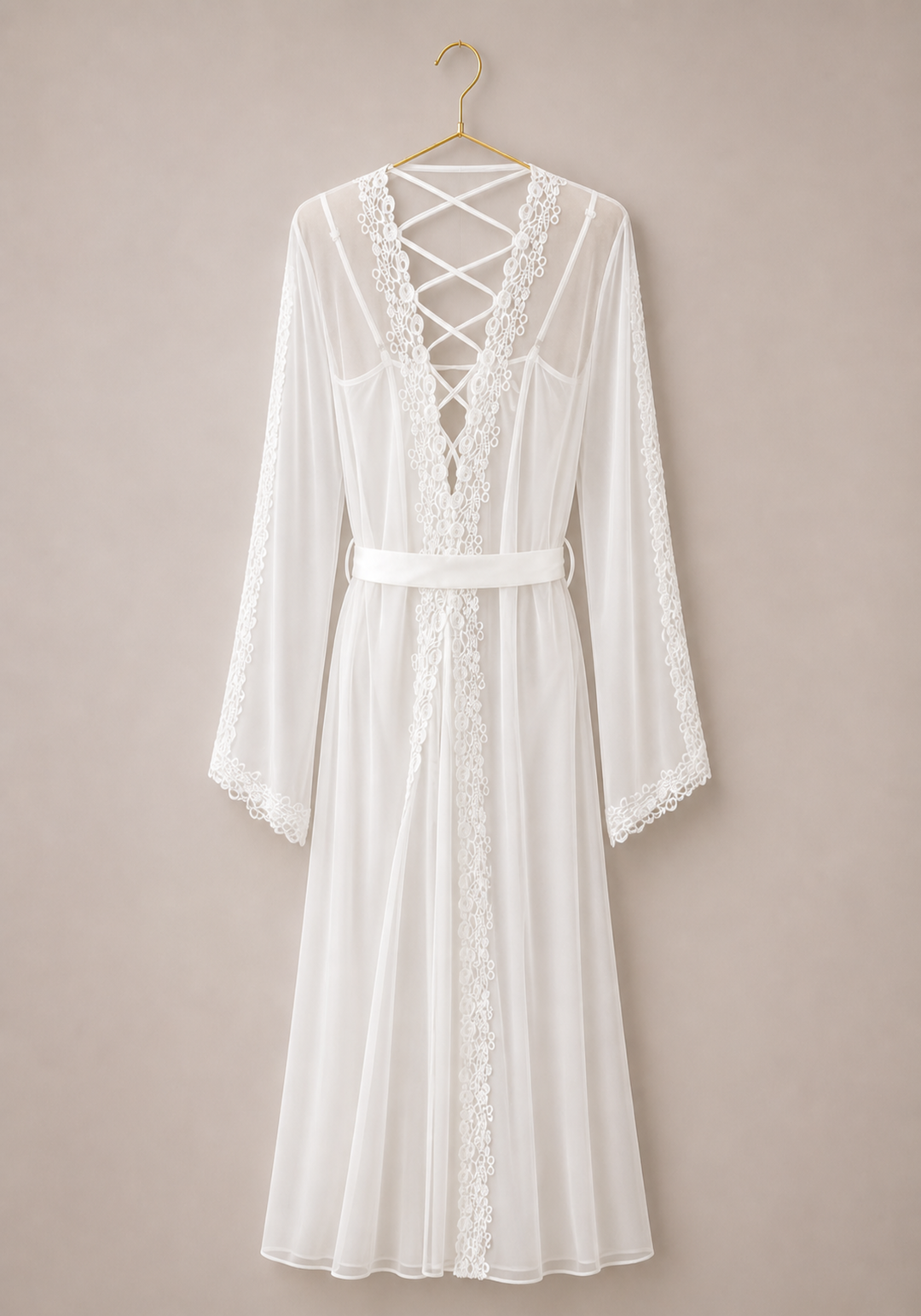 Bridal Satin Long Robe Set